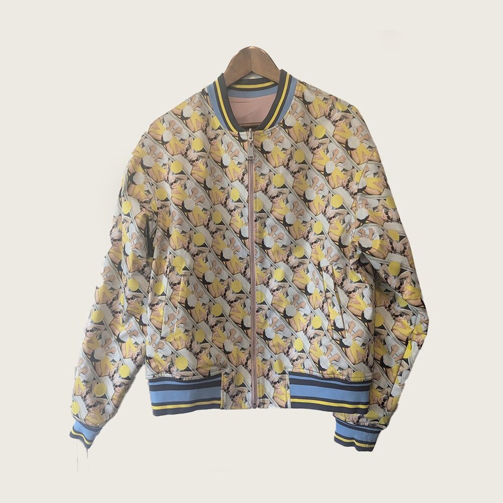 ROCHAMBEAU - Graphic print reversible bomber jacket - Sz L
